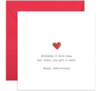 Humorous Wedding Anniversary Cards for Husband 'Today you get a card', Funny Gift for Wife Girlfriend Boyfriend, Deadpan Whitty Present for Him or Her, Blank Inside with Envelope