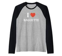 Humour boulangerie Pain I Love Baguette Raglan Baseball Tee