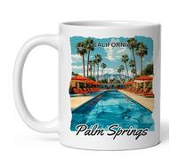 Humour Ceramic Mug Palm Springs California Drinking Cups Personalised Ceramic Cup for Celebration Office 330ml