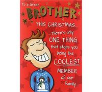 Humour Christmas Card Brother - 9 x 6 inches - Piccadilly Greetings
