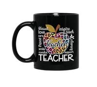 Humour Custom Mug Teacher Life Leopard Apples Teacher's Day Back to School Coffee Cups Personalised Drinking Cups for Tea Colleague 330ml