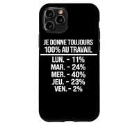 Humour Travail Français Blague Bureau Pourcentage Ironique Case for iPhone 11 Pro