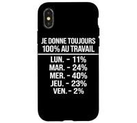 Humour Travail Français Blague Bureau Pourcentage Ironique Case for iPhone X/XS