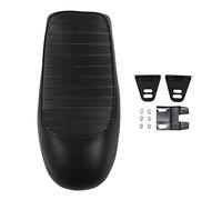 Hump Shape Motorcycle Seat Cushion, One Piece Vintage Replacement for CB125 CB175 CB200 CB350 CB360 CB400, Synthetic Leather Saddle with Iron Frame, Retro Styling for (Striped Style)