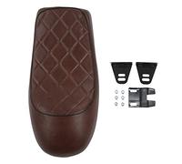 Hump Shape Motorcycle Seat Cushion, One Piece Vintage Replacement for CB125 CB175 CB200 CB350 CB360 CB400, Synthetic Leather Saddle with Iron Frame, Retro Styling for (Rectangle)
