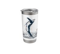 Humpback Whale Breach Japanese Seal Stainless Steel Insulated Tumbler