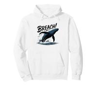 Humpback Whale Breaching Ocean Waves Graphic Watcher Breach Pullover Hoodie