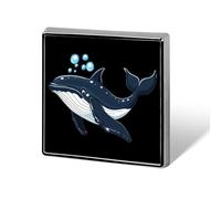 Humpback-whale Button Pins Square Badge Personalized Button Brooch Lapel Pins for Women Men Gifts