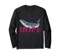Humpback Whale Hope Line Art - Detailed Whale Design Long Sleeve T-Shirt