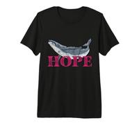 Humpback Whale Hope Line Art - Detailed Whale Design Premium T-Shirt