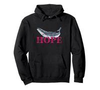 Humpback Whale Hope Line Art - Detailed Whale Design Pullover Hoodie
