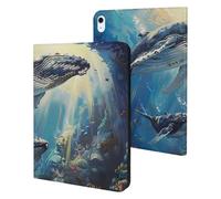 Humpback Whale in The Ocean Slim Case Compatible with iPad 10th 9th 8th 7th Generation 2022 2021 2020 2019 Protective Cover Stand