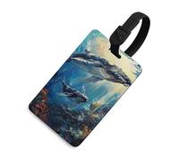 Humpback Whale in The Ocean Travel Luggage Tags for Suitcases Baggage Handbag Label