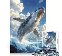 Humpback Whale Leap Jigsaw for Teenagers1000 Pieces Reason Boost DIY Play Playful Challenge (38x26cm)