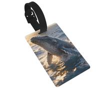 Humpback Whale Luggage Tags for Suitcases - Durable PVC ID Tags with Detachable Straps for Travel, Backpack, Golf Bag, Anti-Loss