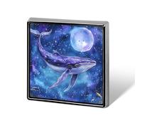 Humpback Whale Moon Print Button Pins Square Badge Personalized Button Brooch Lapel Pins for Women Men Gifts