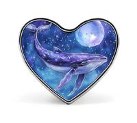 Humpback Whale Moon Print Heart Badge Funny Lapel Pins Personalized Button Brooch Pin for Clothing Bag Accessories