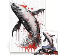 Humpback Whale Painting Jigsaw Puzzles 1000 Pieces Mental Sharp Tight Connection Home Activity Xmas Surprise (38x26cm)