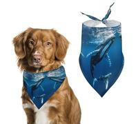 Humpback Whale Pet Triangle Bandana Soft Puppy Scarfs Dog Cat Gifts for Small Medium Pets