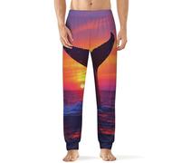 Humpback Whale Tail in Sunset Men's Pajama Pants Lightweight Pjs Bottoms Lounge Pants Sleepwear Soft