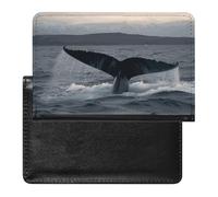 Humpback Whale Tail Ocean Passport Holder & Travel Wallet Passport Cover Protector Essentials with Credit Card Slots