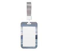 Humpback Whale Tail Ocean Print Id Badge Holder Sliding Card Holder Vertical Card Protector Cover Case Teacher Lanyard for Office Women Men