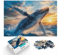 Humpback Whale Underwater Poster, picture, me Jigsaw Puzzle, 1000 Piece | For a seasonal gift for jigsaw enthusiasts, this adult jigsaw puzzle with 1000 pieces gives adults a calm winter activity.
