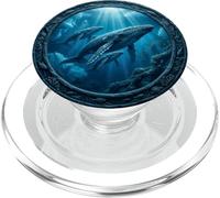 Humpback Whale Whale Watcher Diver Whale Family in Ocean PopSockets PopGrip for MagSafe