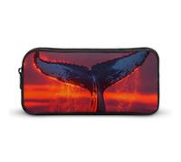 Humpback Whales Tail Portable Pencil Case Pouch Big Capacity Pen Bag for Office Stationery Organizer