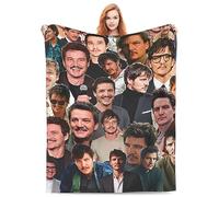 Humpceat Pedro Pascal Photo Collage Soft and Comfortable Warm Fleece Blanket for Sofa,Office Bed car Camp Couch Cozy Plush Throw Blankets Beach Blankets (50x60inch)