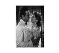 Humphrey Bogart And Ingrid Bergman Character Poster Casablanca 1942 American Romantic Drama Film Cover Wall Deco Art Poster (1) Canvas Poster Bedroom Decor Landscape Office Room Decor Gift 24x36inch(6