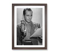 Humphrey Bogart Modern Framed Print | A2 Walnut Framed Wall Art | Ready to Hang | Modern Nature Picture | Living Room Bedroom Lounge Office
