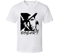Humphrey Bogart White Men's T Shirt Casablanca Maltese Falcon Hollywood Film Noir New T-Shirt White XXL