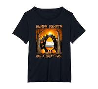 Humpty Dumpty Had A Great Fall Thanksgiving Autumn for Boys T-Shirt, Women's Plus, Black, 2X