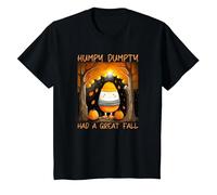 Humpty Dumpty Had A Great Fall Thanksgiving Autumn for Boys T-Shirt, Youth, Black, Large