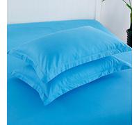 Humra London 2 Pack 100% Brushed Microfiber 1800 Oxford Pillowcases, Stain Fade and Wrinkle Resistant, Soft and Cozy Oxford Pillow Cases | Hotel Quality Pillow Sham, 45x78 cm, 2'' stich (Blue)