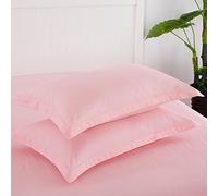 Humra London 2 Pack 100% Brushed Microfiber 1800 Oxford Pillowcases, Stain Fade and Wrinkle Resistant, Soft and Cozy Oxford Pillow Cases | Hotel Quality Pillow Sham, 45x78 cm, 2'' stich (Pink)