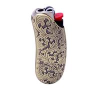 HUMWE Vintage Flower Design Metal Lighter Case Cover Holder, Sleeve Pouch for BIC Mini Size Lighter (Mini)