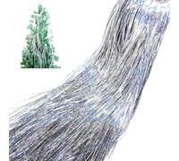 humyeam 2000 Strands Iridescent Tinsel Icicles for Christmas Tree, Xmas, Birthday Party Wedding Decorations 19.8" Inch, Silver