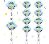 Humyoun 10 Pcs Sweet Dreams Cloud CRNA Badge Reel Bulk Anesthesia Tech Badge ID Holder Extendable Rotation Retractable Happy CRNA Tech Week Gifts for Anesthesiologist, Assistant Nurse
