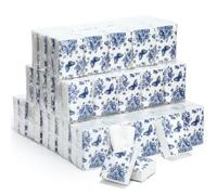 Humyoun 100 Pack Pocket Tissues Bulk Blue Floral Butterfly Travel Size Tissue Vintage Chinoiserie Gift for Guests Wedding Birthday Baby Shower Party Decor