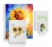 Humyoun 100 Sheets 4x6/5x7/6x8/8.5x11 Inch Watercolor Handmade Paper, 300 GSM Deckled Edge Textured Cotton Paper for Wedding Invitations, Cards, Sketching, Crafts, Watercolor