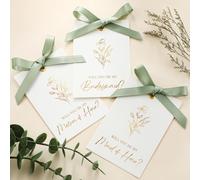 Humyoun 11 Pcs Bridesmaid Proposal Card with Ribbon Bow Floral Metallic Bridal Gift 8 Will You Be My Bridesmaid 2 Maid of Honor 1 Matron of Honor Invitation for Bridal Shower(White, Sage Green)
