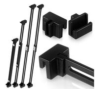 Humyoun 12 Pcs Metal Adjustable File Cabinet Rails Set Include 8 Hanging File Rail Clips 4 Cabinet Dividers Bars Suitable for Cabinets with Drawer Thickness Less Than 1/8 Inch(Black,10-18 Inch)