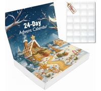 Humyoun 12 Set Christmas Advent Calendar Boxes Empty, 2026 DIY Advent Calendar Boxes to Fill Xmas Countdown Ornament Storage Organizer Box for Adults Kids Gifts Holiday Decor(Gingerbread House)