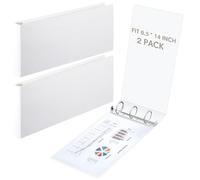 Humyoun 2 Pcs 8.5'' x 14'' Landscape 3 Ring Legal Size Binders 2 Inch Round Ring Binders Heavy Duty Economy Holds 8.5 '' x 14'' Paper for Artwork Blueprints, Office, Home, Work Places (White)
