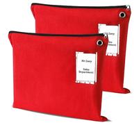 Humyoun 2 Pcs Interoffice Mailer Canvas Transit Sack Zipper Bag 18" x 14" Large Zipper Bag with Grommet Interoffice Mail Bag (Red)