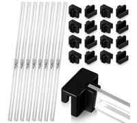 Humyoun 24 Pcs Metal Adjustable File Cabinet Rails Set Include 16 Hanging File Rail Clips 8 Cabinet Dividers Bars Suitable for Cabinets with Drawer Thickness Less Than 1/8 Inch(Silver,18-32.5 Inch)