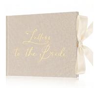 Humyoun 8.5 x 7 Inch Wedding Guest Book Letters to the Bride Scrapbook Wedding Memory Book Bridal DIY Blank Paper Scrapbook Photo Album Guest Sign(White,Simple)