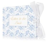 Humyoun 8.5 x 7 Inch Wedding Guest Book Letters to The Bride Scrapbook Wedding Memory Book Bridal DIY Blank Paper Scrapbook Photo Album Guest Sign(Blue,Classic)